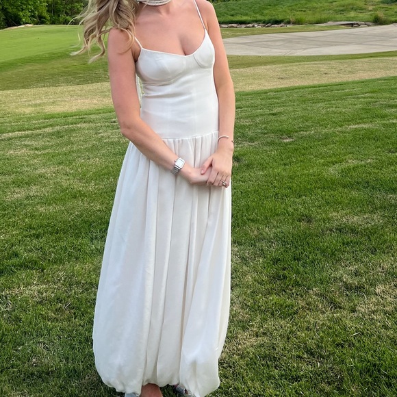 Shona Joy Vento Bustier Bubble Midi Dress Size 2 Ivory - Picture 3 of 3